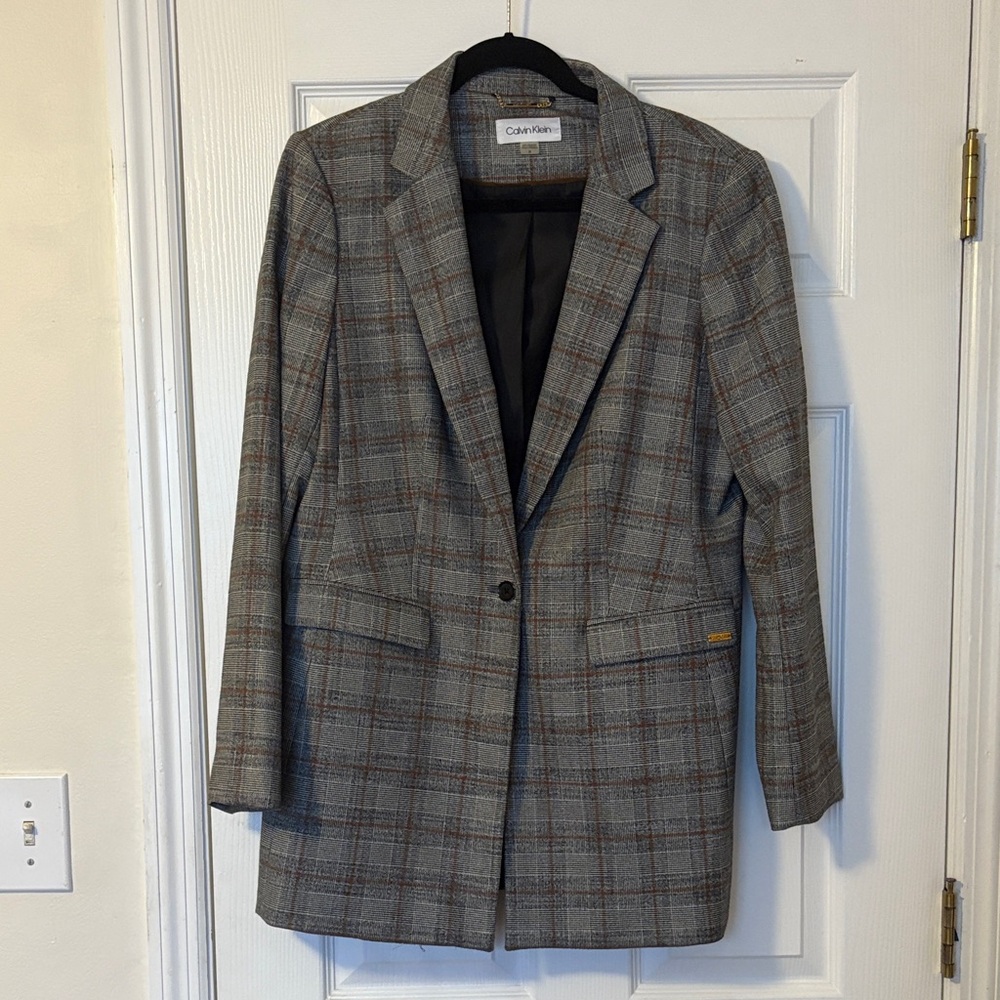 Calvin Klein Women's Checkered Blazer
